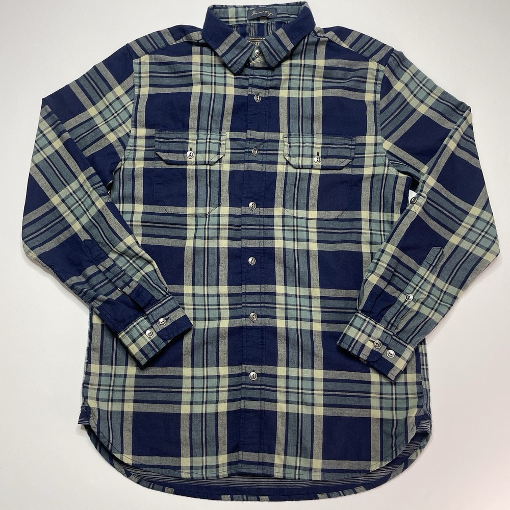 Pendleton Shirt Mens Medium Blue Plaid Thomas Kay Long Sleeve Cotton